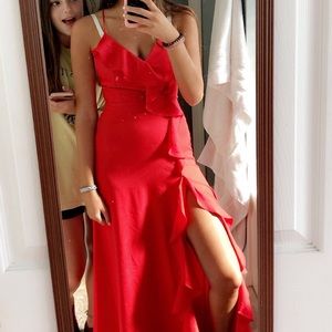 Asymmetrical Red Dress